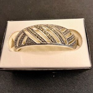 Marsala Marcasite Silver Women's Dazzling Bracelet Pave Crystals VTG New in Box